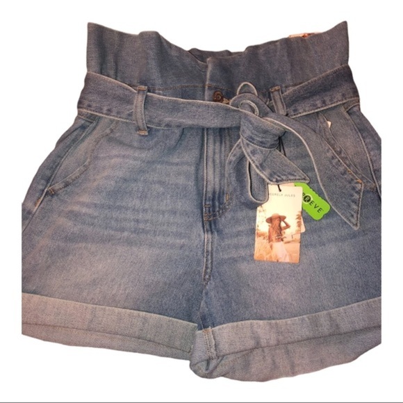 Sincerely Jules Super high rise whiskered paperbag waist denim jean shorts size5 - Picture 4 of 10
